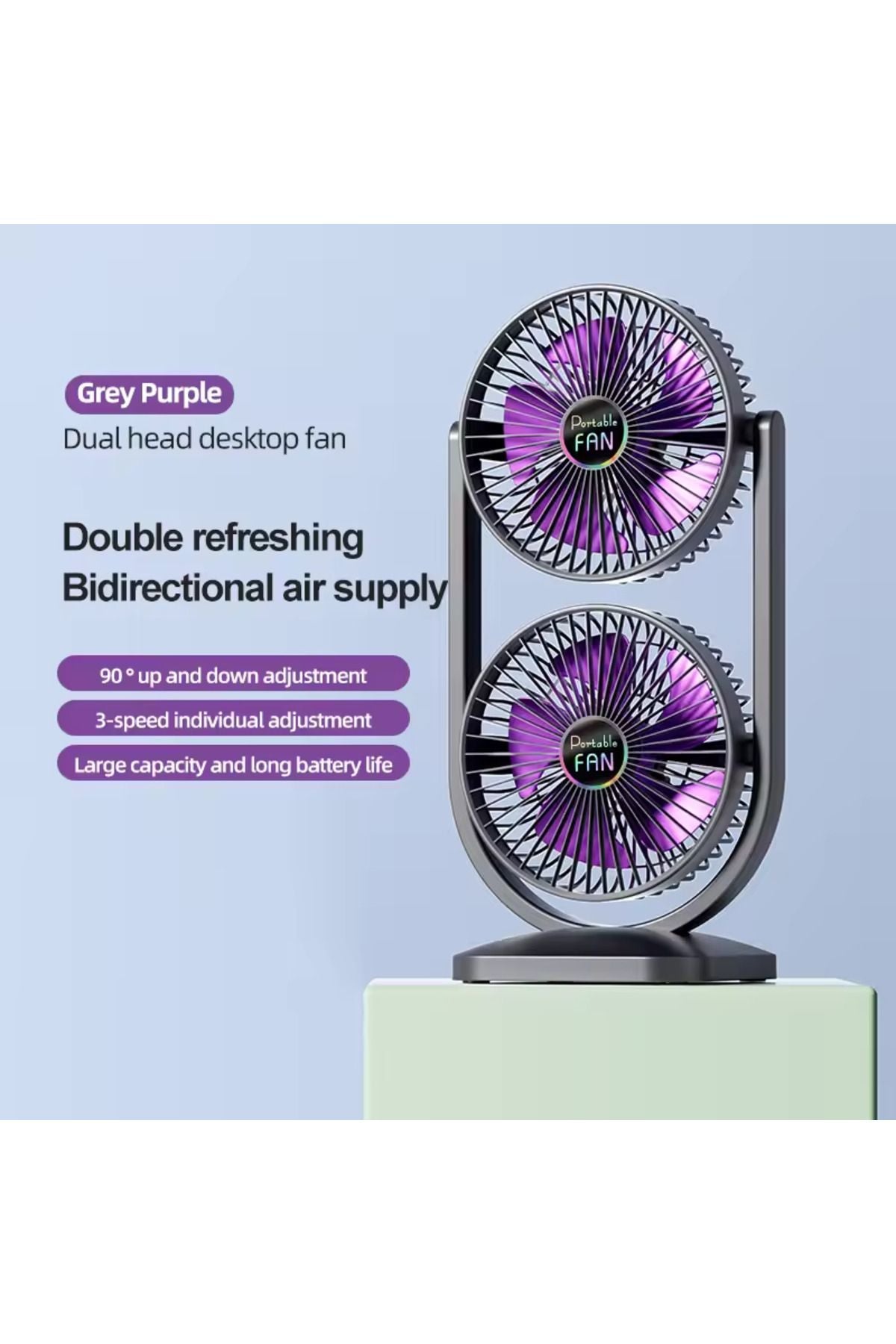 Airstorr 2 in 1 Dual Head Fan Ideal for Indoor and Outdoor Separate Up Down Control, Two Way Cooling