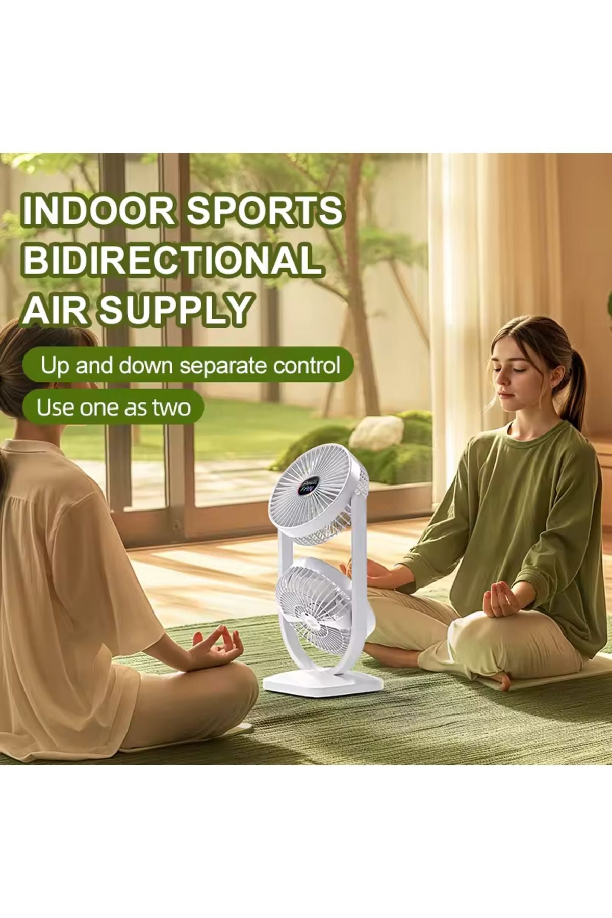 Airstorr 2 in 1 Dual Head Fan Ideal for Indoor and Outdoor Separate Up Down Control, Two Way Cooling