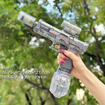 Electric Water Gun with Flame Light Effect with Large Capacity Drum